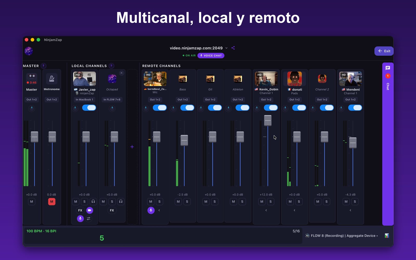 Mosaicos de video sobre el mezclador en Mac